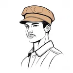 light brown baker boy hat image